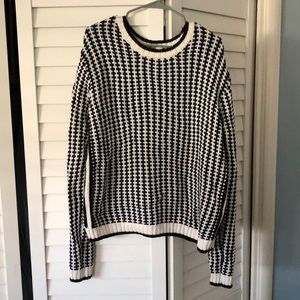 Divided Blue, Black and White Knit Pullover Sweater